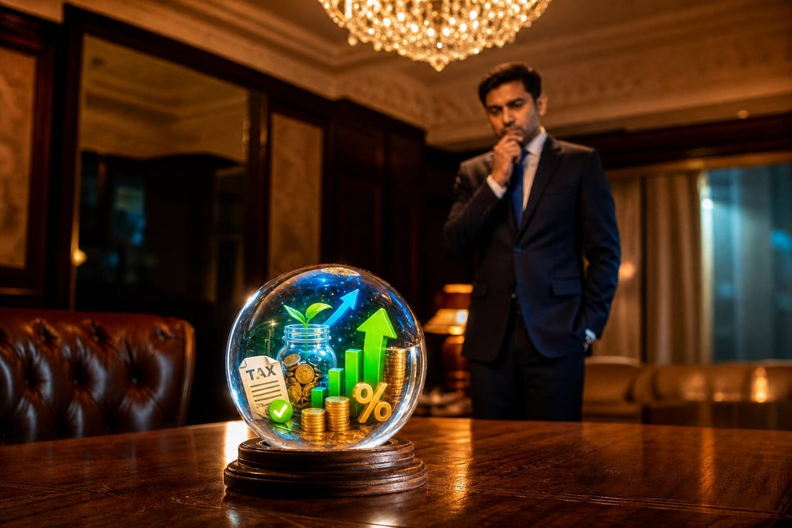 Young Indien, IT professional Looking in a Class Ball for tax Advantage