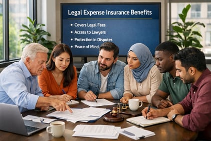 A group of expats from india in a consultation with neodirect about legal insurance in Germany