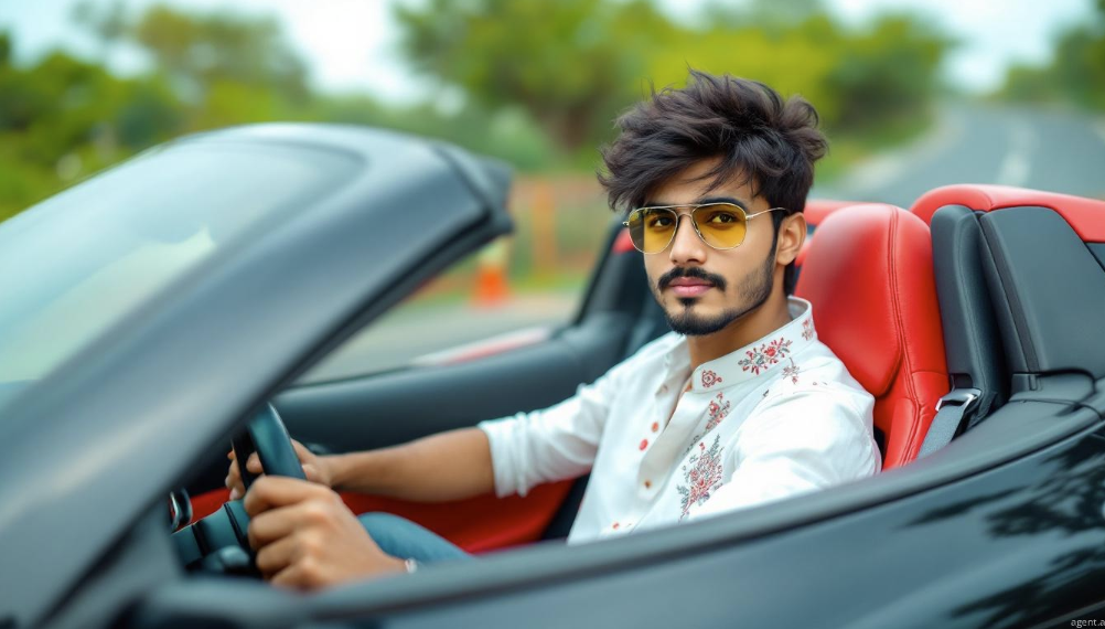 Young driver in a Car insured by VHV