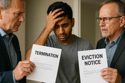 young Indian  man seeking legal protection after termination of his lease