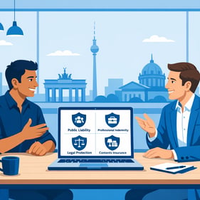 Young indian guy is talking about disability insurance and income protection in Germany