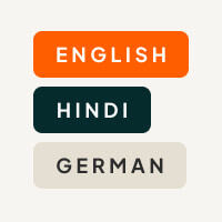 We advise in English and Hindi, and handle German for you