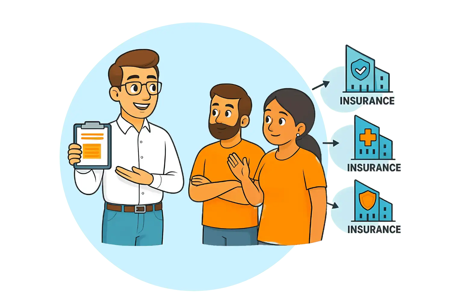 Insurance broker explains how he work for the indian clients