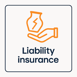 Liability insurance (hand and glas icon)